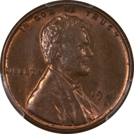 Lincoln Cents (Wheat) 1927-S LINCOLN CENT – PCGS MS-64 BN, ATTRACTIVE & PREMIUM QUALITY! TOUGH DATE!