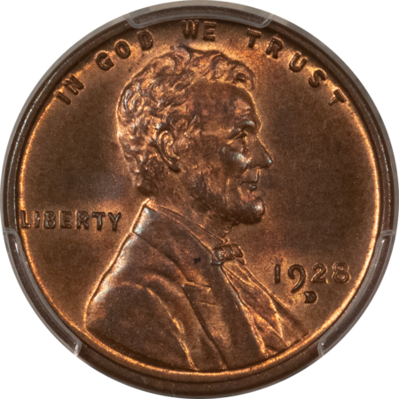 Lincoln Cents (Wheat) 1928-D LINCOLN CENT – PCGS MS-63 RB, CHOICE & PREMIUM QUALITY!