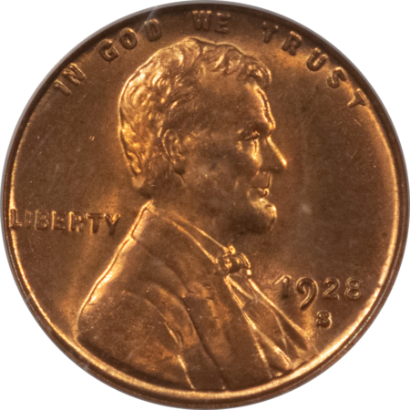 Lincoln Cents (Wheat) 1928-S LINCOLN CENT – PCGS MS-64 RD, FIERY RED! FRESH & PREMIUM QUALITY!