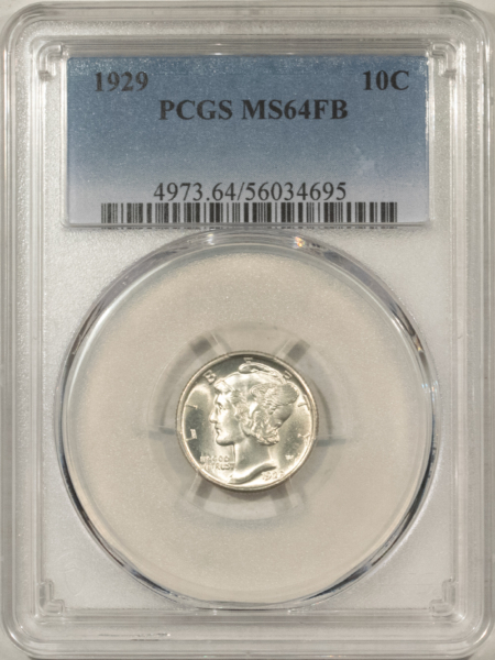 Mercury Dimes 1929 MERCURY DIME – PCGS MS-64 FB, A WHITE BLAZER!