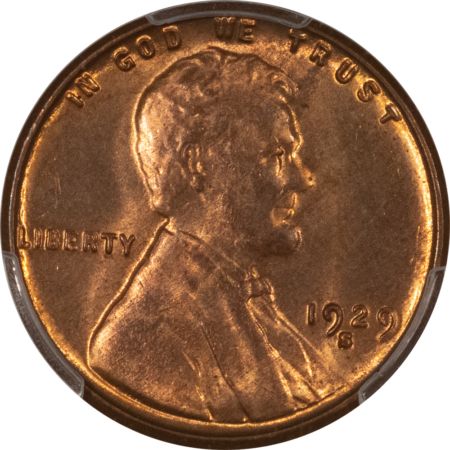Lincoln Cents (Wheat) 1929-S LINCOLN CENT – PCGS MS-64 RB, LOOKS RED!