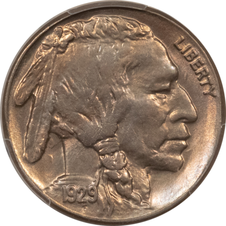 Buffalo Nickels 1929-S BUFFALO NICKEL – PCGS AU-58, PREMIUM QUALITY++ LOOKS CHOICE BU!