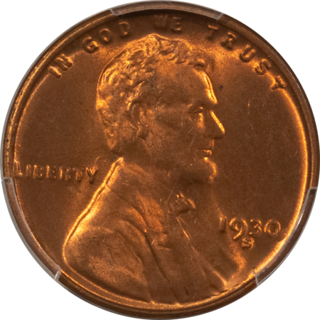 Lincoln Cents (Wheat) 1930-S LINCOLN CENT – PCGS MS-65 RD, RED GEM!