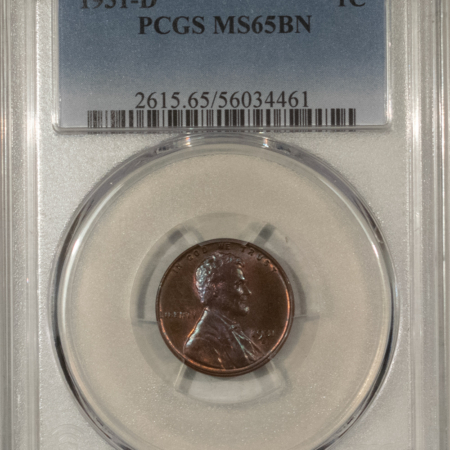 Lincoln Cents (Wheat) 1931-D LINCOLN CENT – PCGS MS-65 BN, PRETTY & PREMIUM QUALITY GEM!