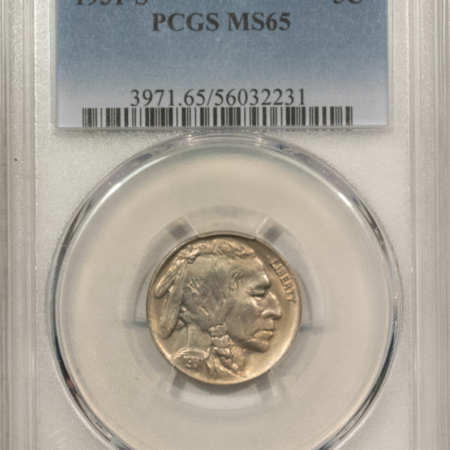 Buffalo Nickels 1931-S BUFFALO NICKEL – PCGS MS-65, LUSTROUS, TOUGH DATE!