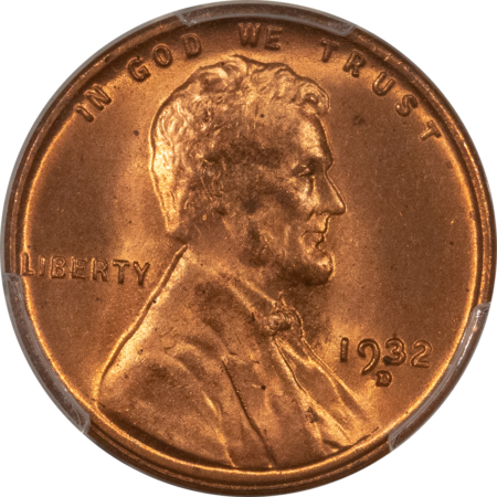 Lincoln Cents (Wheat) 1932-D LINCOLN CENT – PCGS MS-64 RD – CLOSE TO GEM!