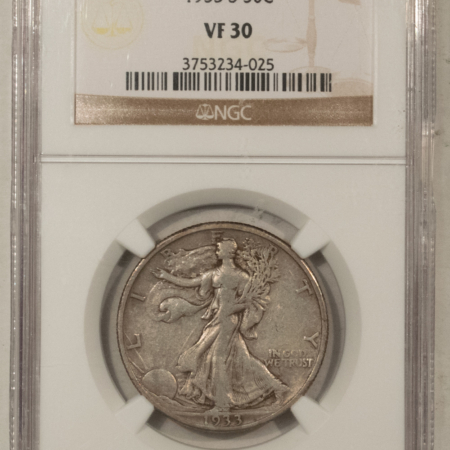 New Certified Coins 1933-S WALKING LIBERTY HALF DOLLAR – NGC VF-30, NICE & ORIGINAL!