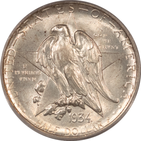 CAC Approved Coins 1934 TEXAS COMMEMORATIVE HALF DOLLAR – PCGS MS-64 CAC 2 PIECE OGH, LOOKS 66, PQ+