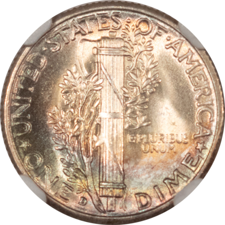 Dimes 1935-D MERCURY DIME – NGC MS-67, SUPERB, GORGEOUS! POP 9, 2 FINER!