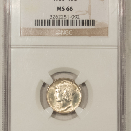 Mercury Dimes 1936 MERCURY DIME – NGC MS-66, LOOKS FB!