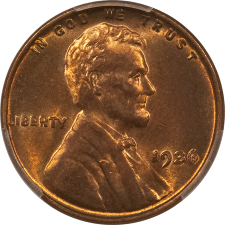 Lincoln Cents (Wheat) 1936 DOUBLED DIE OBVERSE LINCOLN CENT TYPE 2 PCGS MS-65 RB POP 3, 1 FINER! RARE!
