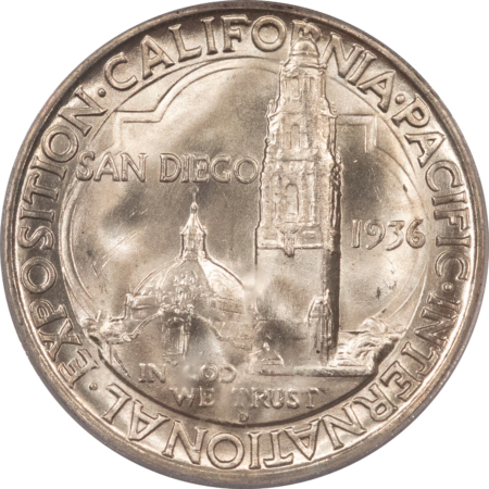 New Certified Coins 1936-D SAN DIEGO COMMEMORATIVE HALF DOLLAR – PCGS MS-65, BLAZING GEM!