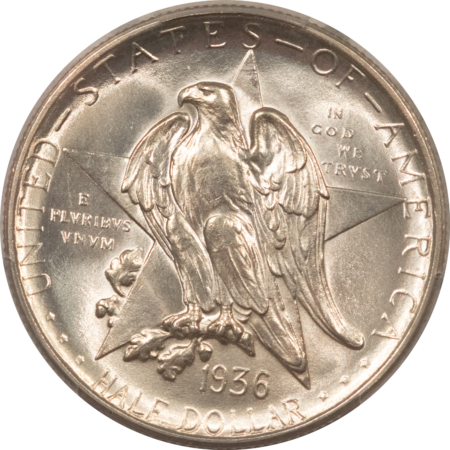 Early Commems 1936-D TEXAS COMMEMORATIVE HALF DOLLAR – PCGS MS-65, WHITE GEM!