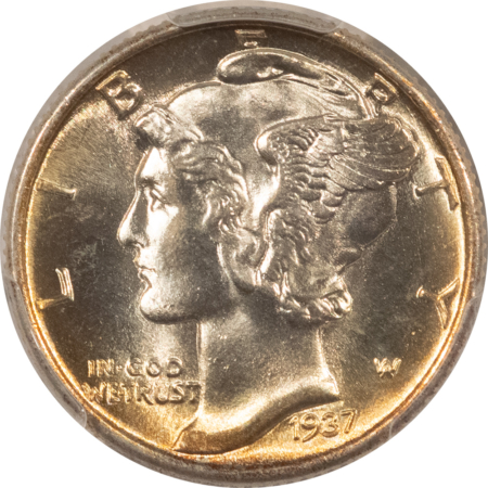 Mercury Dimes 1937 MERCURY DIME – PCGS MS-66 FB, LUSTROUS & PREMIUM QUALITY!