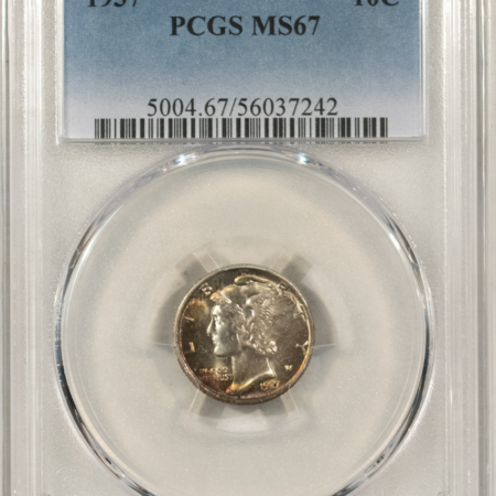 Mercury Dimes 1937 MERCURY DIME – PCGS MS-67, PRETTY & PREMIUM QUALITY!