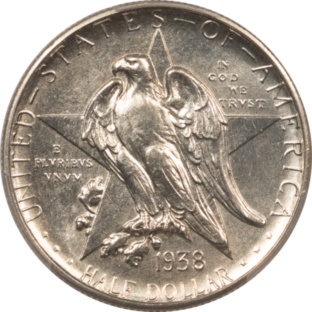Early Commems 1938-D TEXAS COMMEMORATIVE HALF DOLLAR – PCGS MS-64, WHITE & LOW MINTAGE, TOUGH!