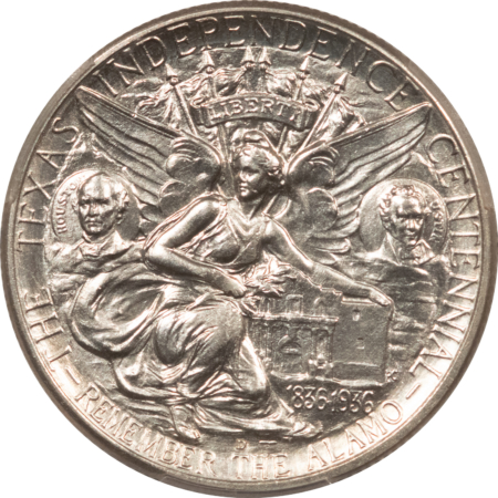 Early Commems 1938-D TEXAS COMMEMORATIVE HALF DOLLAR – PCGS MS-64, WHITE & LOW MINTAGE, TOUGH!