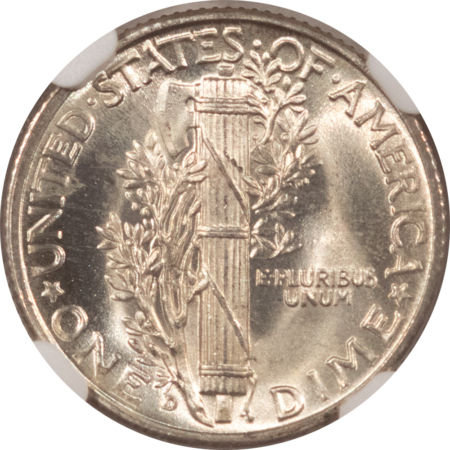 Mercury Dimes 1939-D MERCURY DIME – NGC MS-65 FB, GEM!