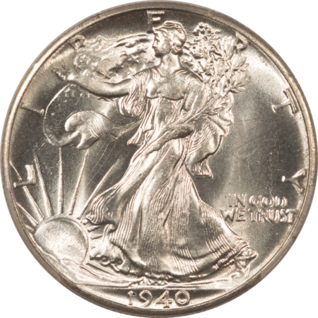 Half Dollars 1940 WALKING LIBERTY HALF DOLLAR – PCGS MS-64, PREMIUM QUALITY! HEADLIGHT!