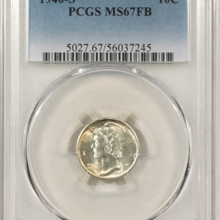 Mercury Dimes 1940-S MERCURY DIME- PCGS MS-67 FB, SUPERB GEM!