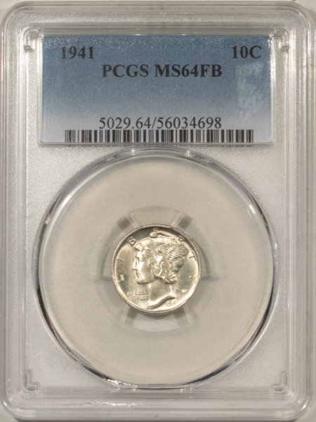 Mercury Dimes 1941 MERCURY DIME – PCGS MS-64 FB