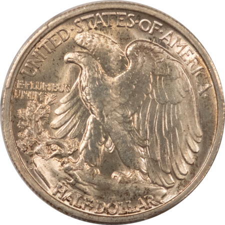 Half Dollars 1942-S WALKING LIBERTY HALF DOLLAR – PCGS MS-65, ORIGINAL GOLDEN WHITE GEM!