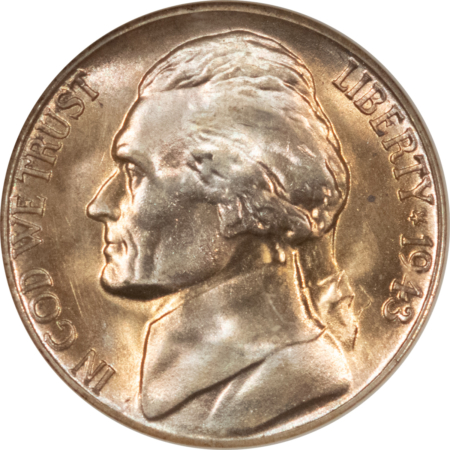 Jefferson Nickels 1943-S JEFFERSON NICKEL, 5 STEPS – ANACS MS-66, LUSTROUS & PREMIUM QUALITY!
