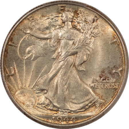Half Dollars 1944 WALKING LIBERTY HALF DOLLAR – PCGS MS-64, ORIGINAL PATINA!