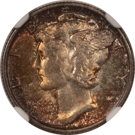Mercury Dimes 1945 MERCURY DIME – NGC MS-66, PRETTY!