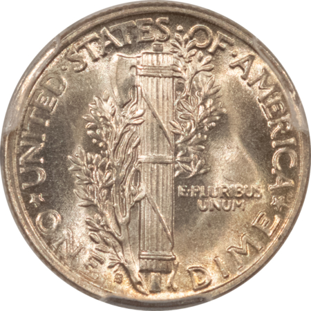 Mercury Dimes 1945-S MERCURY DIME, MICRO S – PCGS MS-65 FB, ORIGINAL WHITE BLAZER!
