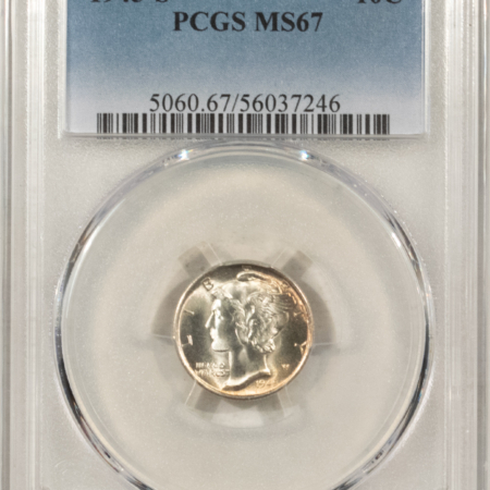 Mercury Dimes 1945-S MERCURY DIME – PCGS MS-67, SUPERB!
