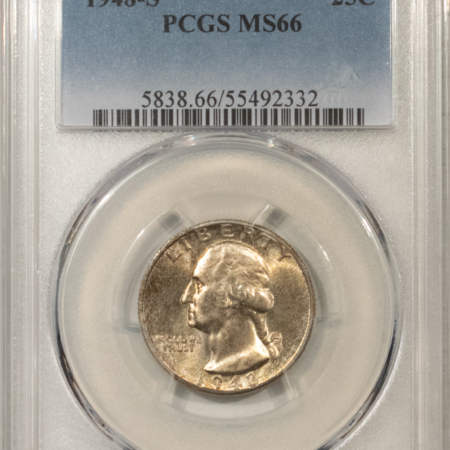 New Certified Coins 1948-S WASHINGTON QUARTER – PCGS MS-66, ORIGINAL MINT SET TONING!