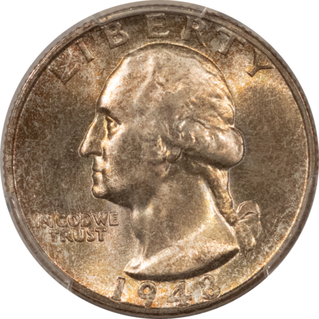 New Certified Coins 1948-S WASHINGTON QUARTER – PCGS MS-66, ORIGINAL MINT SET TONING!
