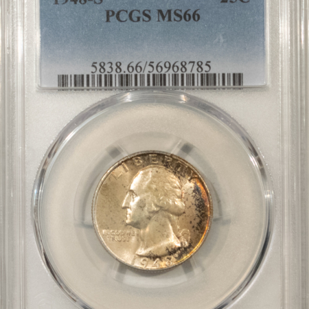 New Certified Coins 1948-S WASHINGTON QUARTER – PCGS MS-66, ORIGINAL & REALLY PRETTY! 67 LOOK!!