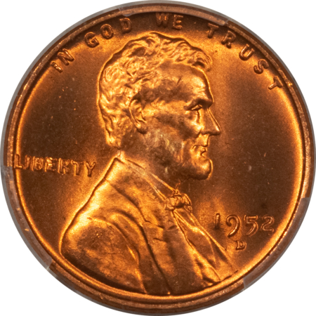 Lincoln Cents (Wheat) 1952-D LINCOLN CENT – PCGS MS-66 RD, LOOKS SUPERB!