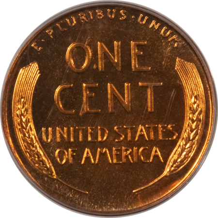 Lincoln Cents (Wheat) 1956 PROOF LINCOLN CENT – PCGS PR-67 CAM, OLD GREEN HOLDER, FULL RED CAMEO!