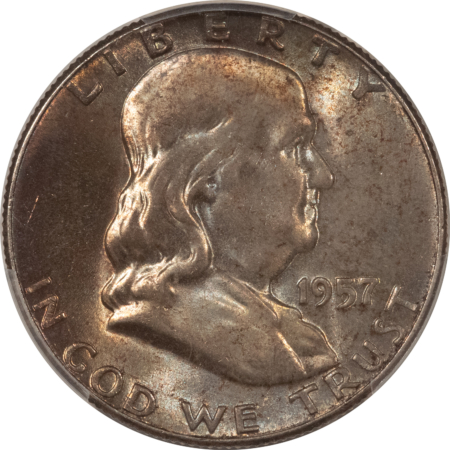 Franklin Halves 1957 FRANKLIN HALF DOLLAR – PCGS MS-66, PRETTY!