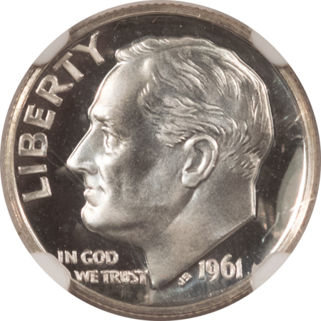 New Certified Coins 1961 PROOF ROOSEVELT DIME – NGC PF-69 CAMEO, WHITE!
