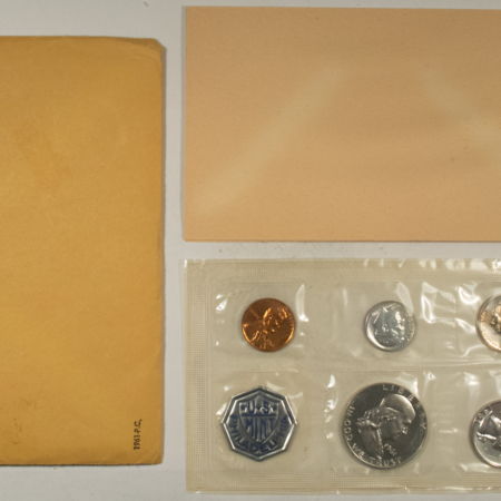 New Store Items 1961 US 5 COIN SILVER PROOF SET – GEM PROOF IN ORIGINAL ENVELOPE!