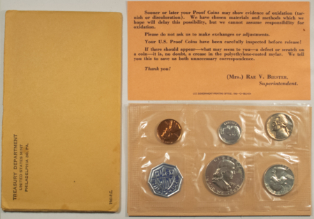 New Store Items 1961 US 5 COIN SILVER PROOF SET – GEM PROOF IN ORIGINAL ENVELOPE!