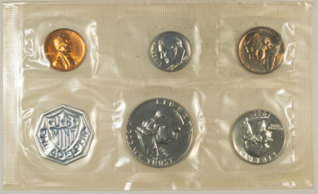 New Store Items 1961 US 5 COIN SILVER PROOF SET – GEM PROOF IN ORIGINAL ENVELOPE!