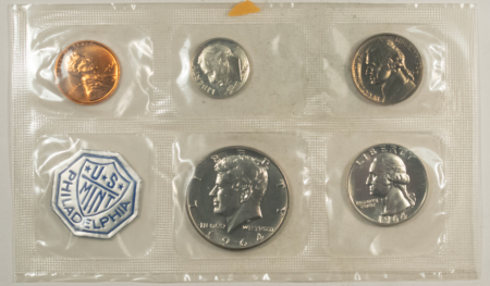 New Store Items 1964 US 5 COIN SILVER PROOF SET – GEM PROOF IN ORIGINAL ENVELOPE!