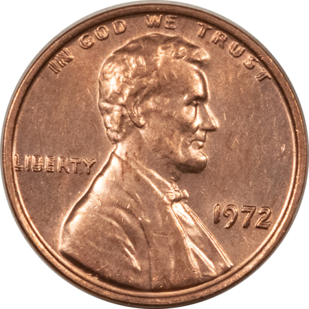 Lincoln Cents (Memorial) 1972/1972 DOUBLED DIE OBVERSE LINCOLN CENT – UNC DETAILS & RED BUT DIPPED!