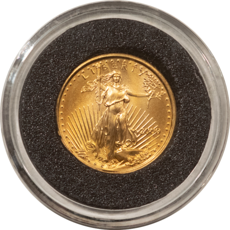 American Gold Eagles, Buffaloes, & Liberty Series 2000 $5 AMERICAN GOLD EAGLE, 1/10 OZ – FRESH GEM BU!