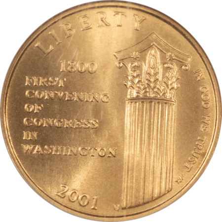 Modern Gold Commems 2001-W $5 CAPITOL VISITOR GOLD COMMEMORATIVE – NGC MS-70, PERFECT!