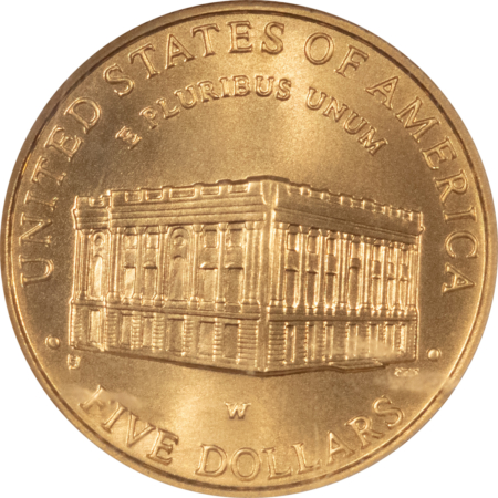 Modern Gold Commems 2001-W $5 CAPITOL VISITOR GOLD COMMEMORATIVE – NGC MS-70, PERFECT!