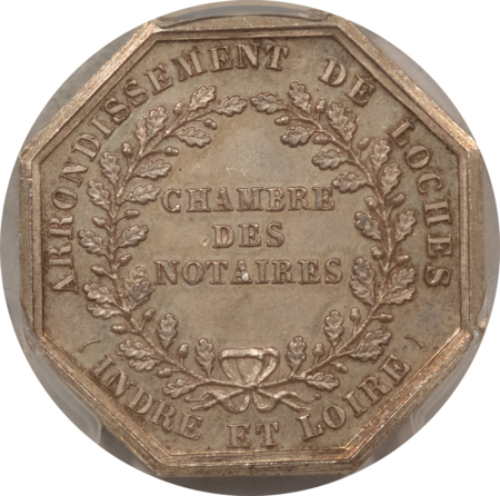 Exonumia FRANCE JETON, AN XI 1880-DT LEROUGE-164 AG CORNE 1, 27mm SILVER OCT. PCGS MS-64