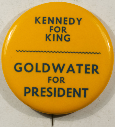 New Store Items SCARCE 1964 KENNEDY FOR KING-GOLDWATER FOR PRESIDENT 2 1/4″ CAMPAIGN BUTTON-MINT