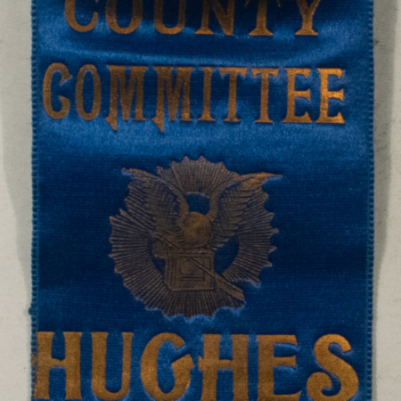 New Store Items 1906 CHARLES EVANS HUGHES-BRUCE 1 3/4″ NY GOVERNOR JUGATE, 5 1/4″ RIBBON, RARE!