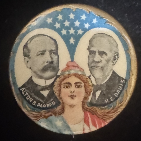 New Store Items 1904 PARKER-DAVIS MISS LIBERTY 1 1/4″ JUGATE CAMPAIGN BUTTON-GRAPHIC & near-MINT